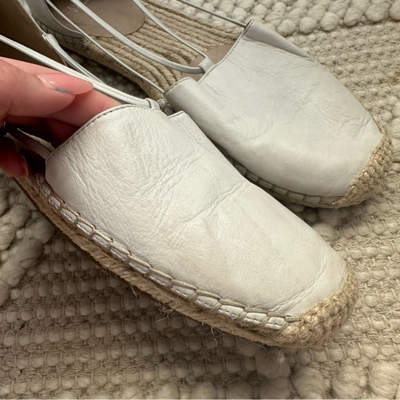 New Eileen Fisher Lee D'Orsay Leather Espadrille Flats, Cream  11 - Picture 5 of 9